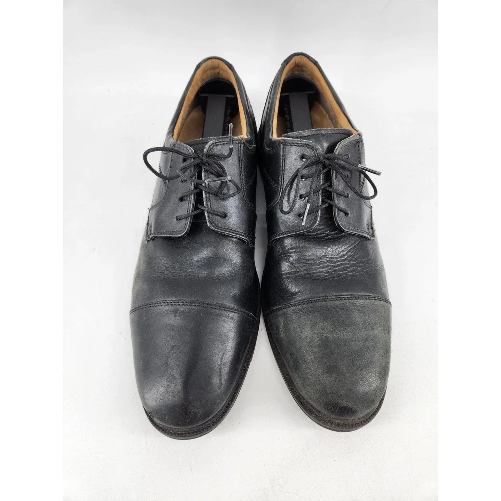 Florsheim Cap Toe Oxford Mens 9 D Black Leather Lace Up Dress Shoes 11704-001